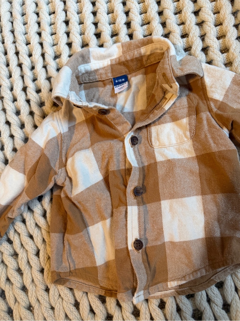 Old Navy 6-12m plaid button down